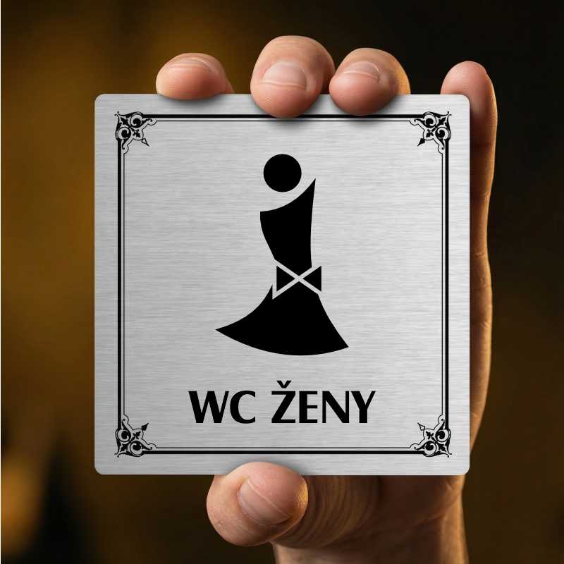 WC ženy, 100x100mm, bílá, Kansas